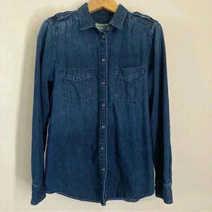 Express Women's Denim Boyfriend Button Up Size Small